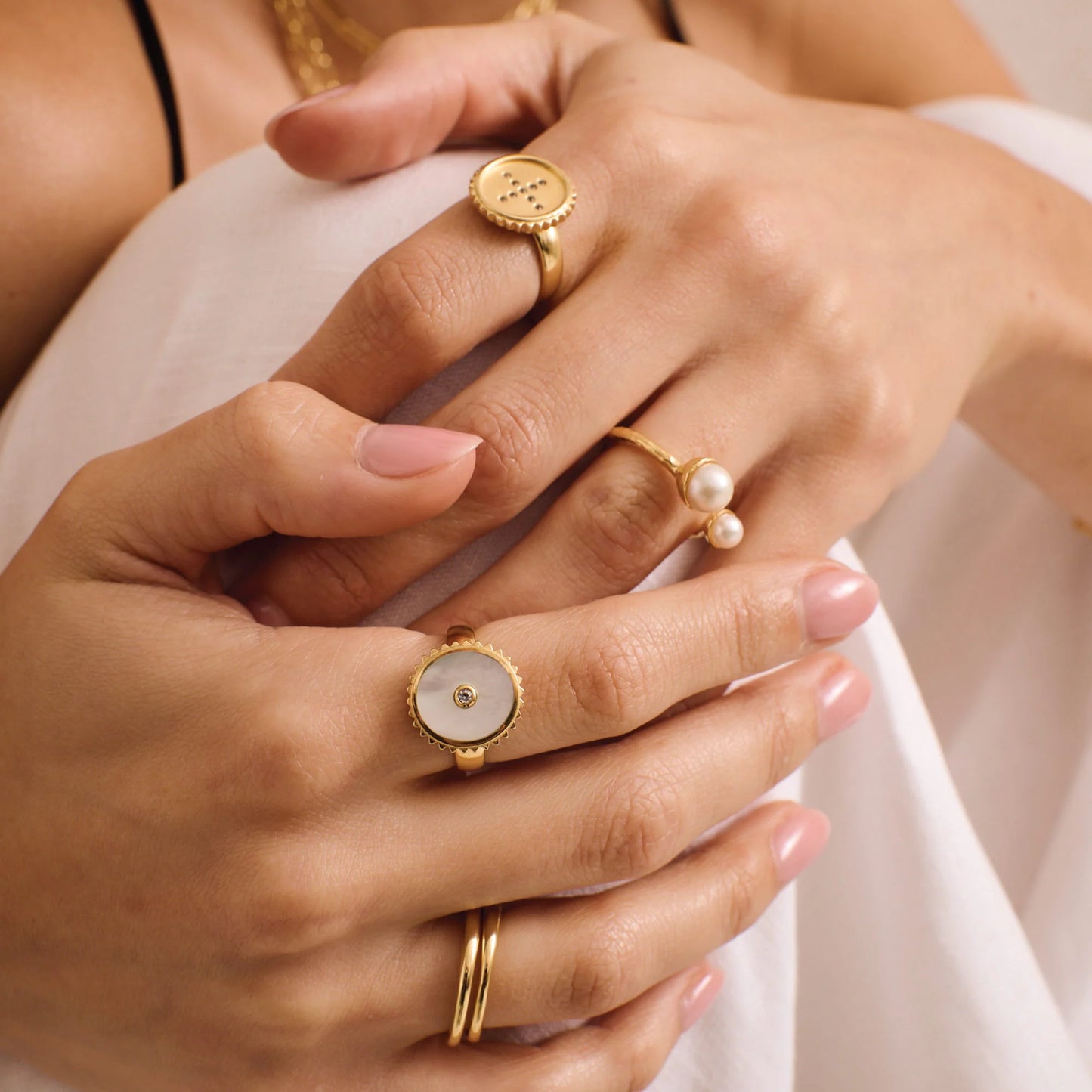 Halcyon Shield Ring 18KT  Yellow Gold Plate