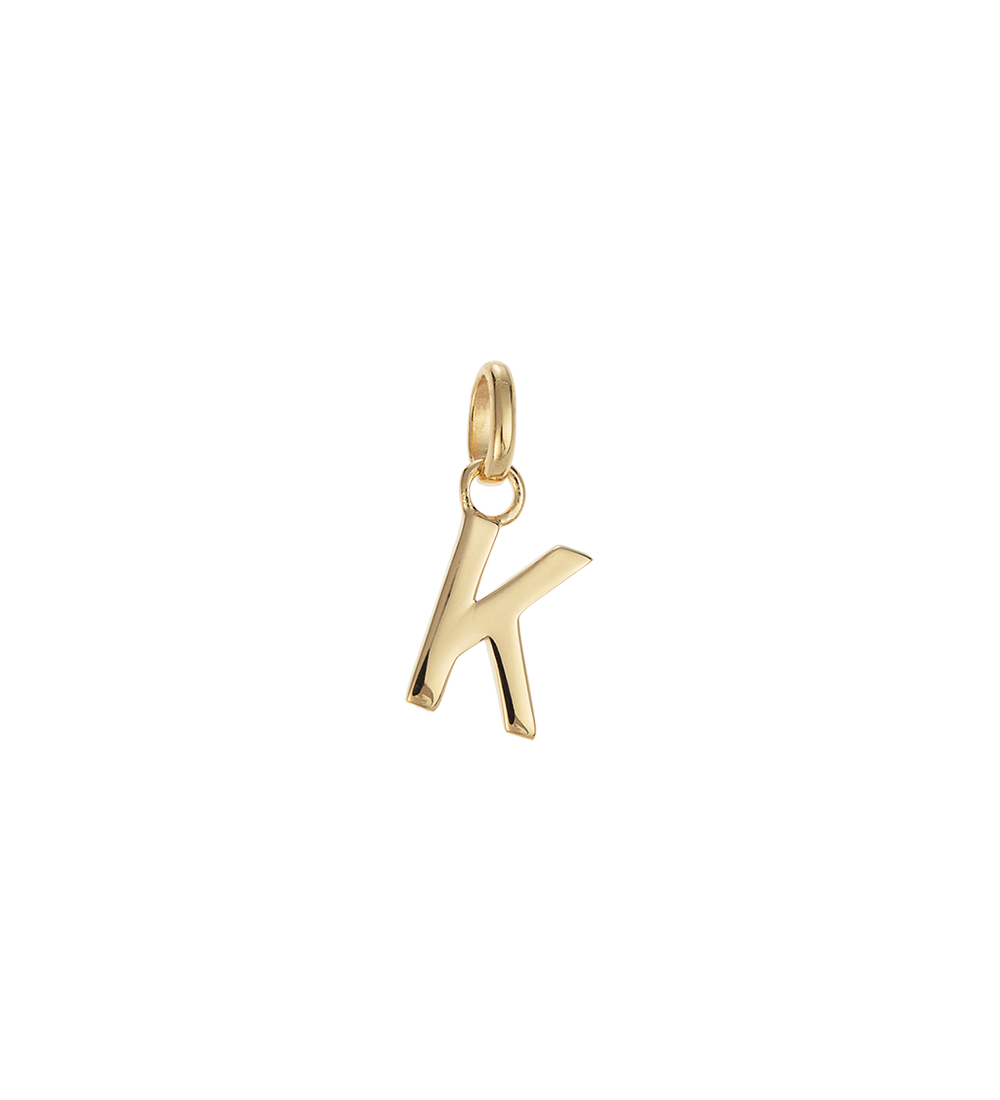 K - OUTLINE INITIAL (18K GOLD VERMEIL)