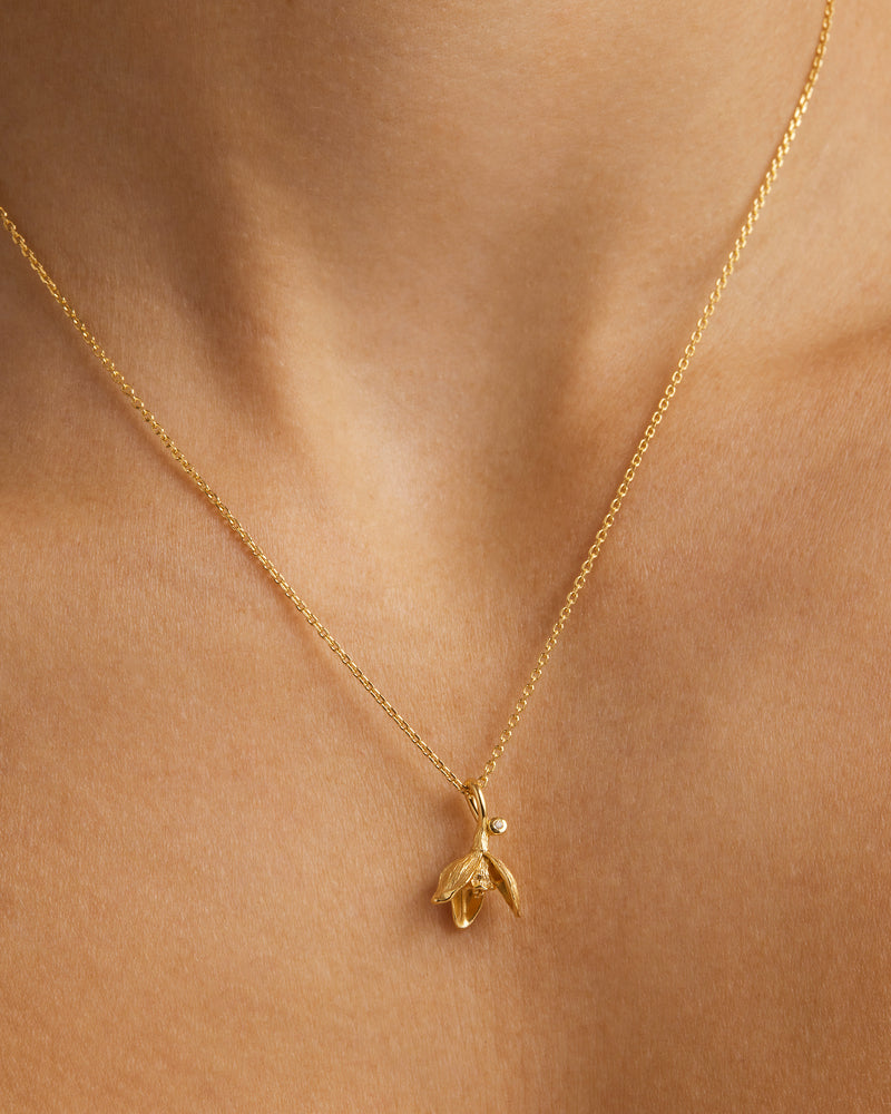 Birth Flower Necklace 18k Gold Vermeil - Roma Gift & Gourmet