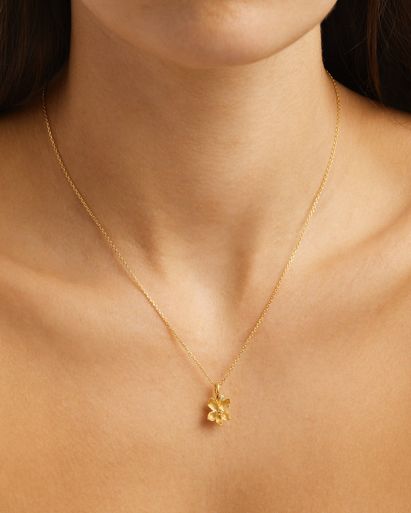 Birth Flower Necklace 18k Gold Vermeil - Roma Gift & Gourmet