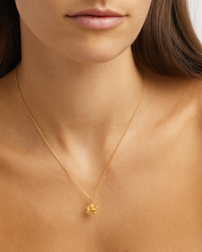 Birth Flower Necklace 18k Gold Vermeil - Roma Gift & Gourmet