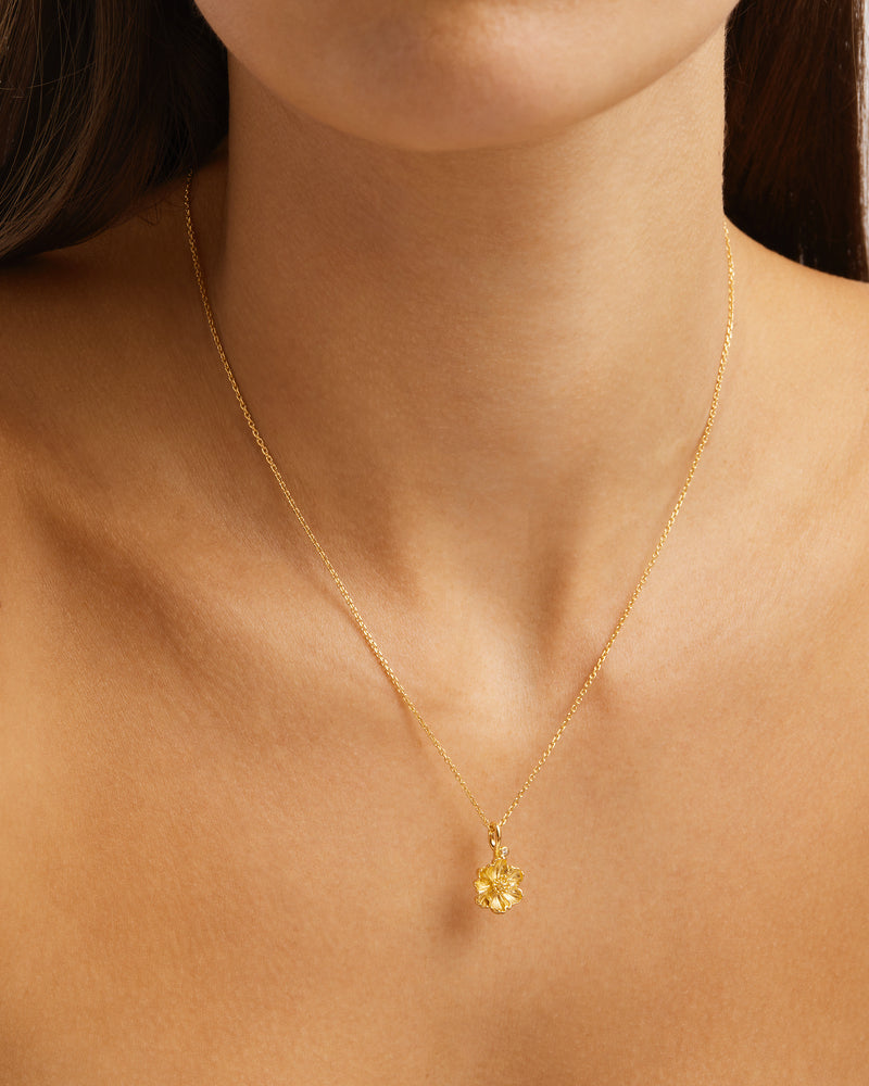 Birth Flower Necklace 18k Gold Vermeil - Roma Gift & Gourmet