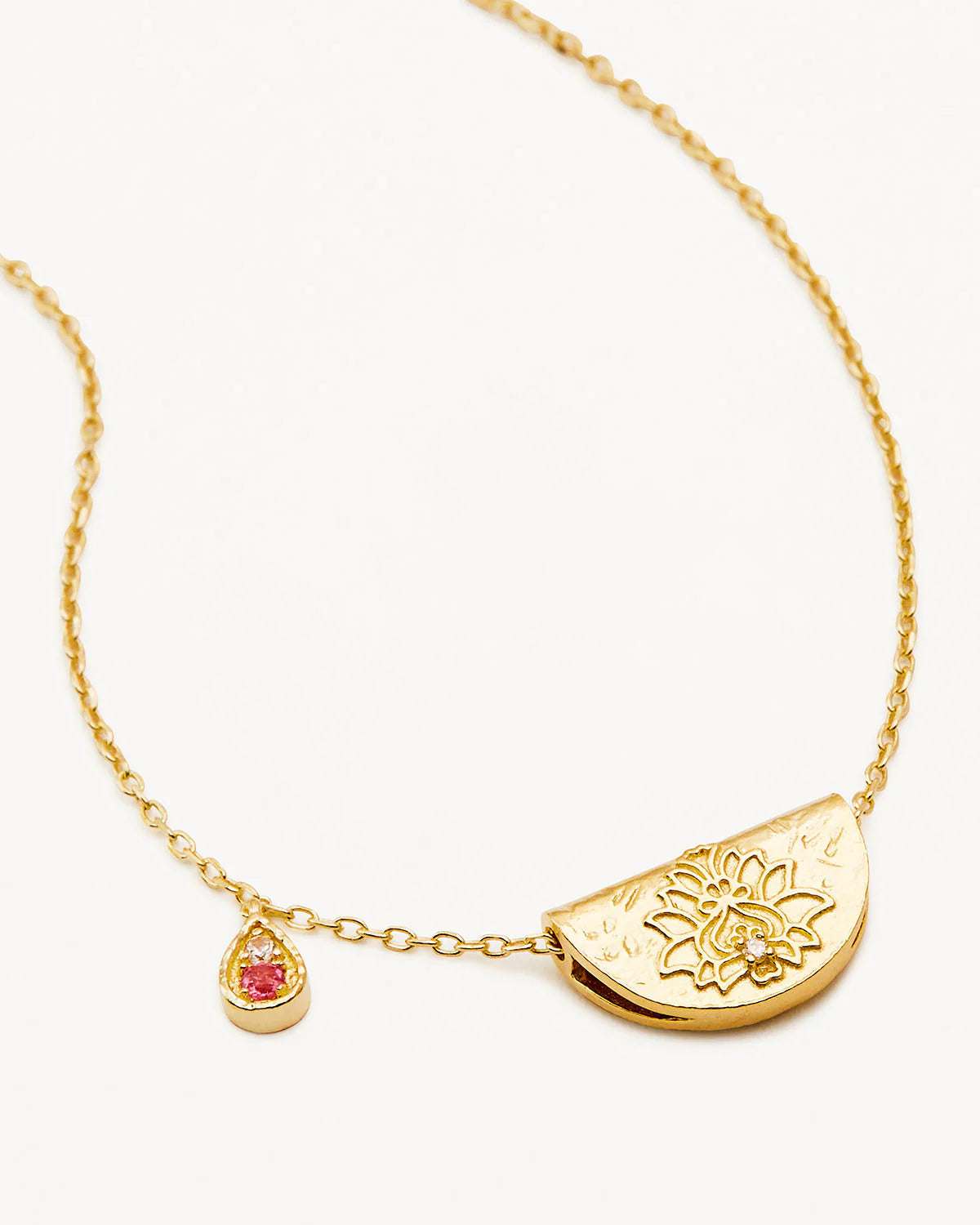 Lotus Birthstone Necklace-Gold - Roma Gift & Gourmet