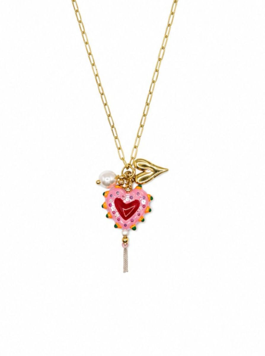 Painted Heart Necklace