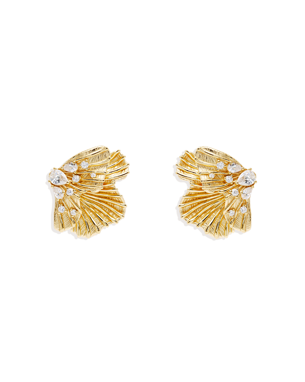 Gold Ocean Whisper Statement Earrings