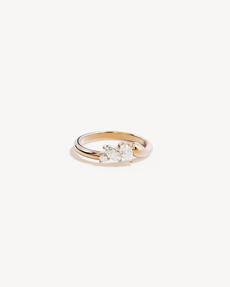 Crystal Wings Ring - Gold