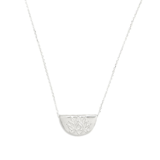 Silver Lotus Short Necklace - Roma Gift & Gourmet