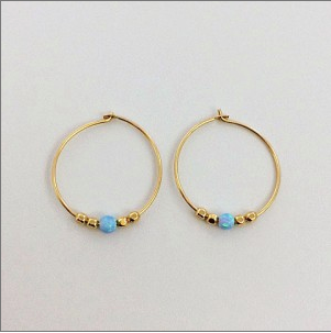 White Opalite Hoop Earring - Roma Gift & Gourmet