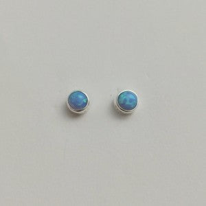 Earring Stud Med Opalite Blue - Roma Gift & Gourmet