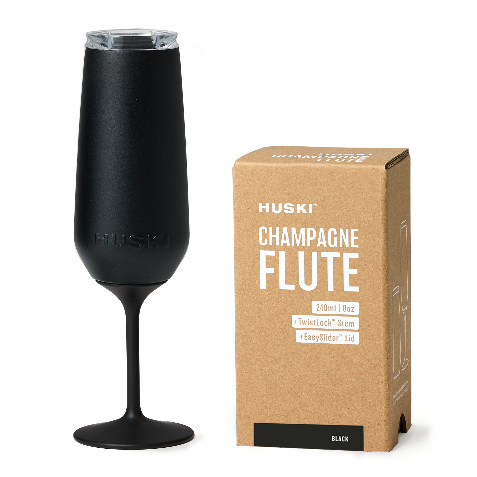 Huski Champagne Flute - Black - Roma Gift & Gourmet