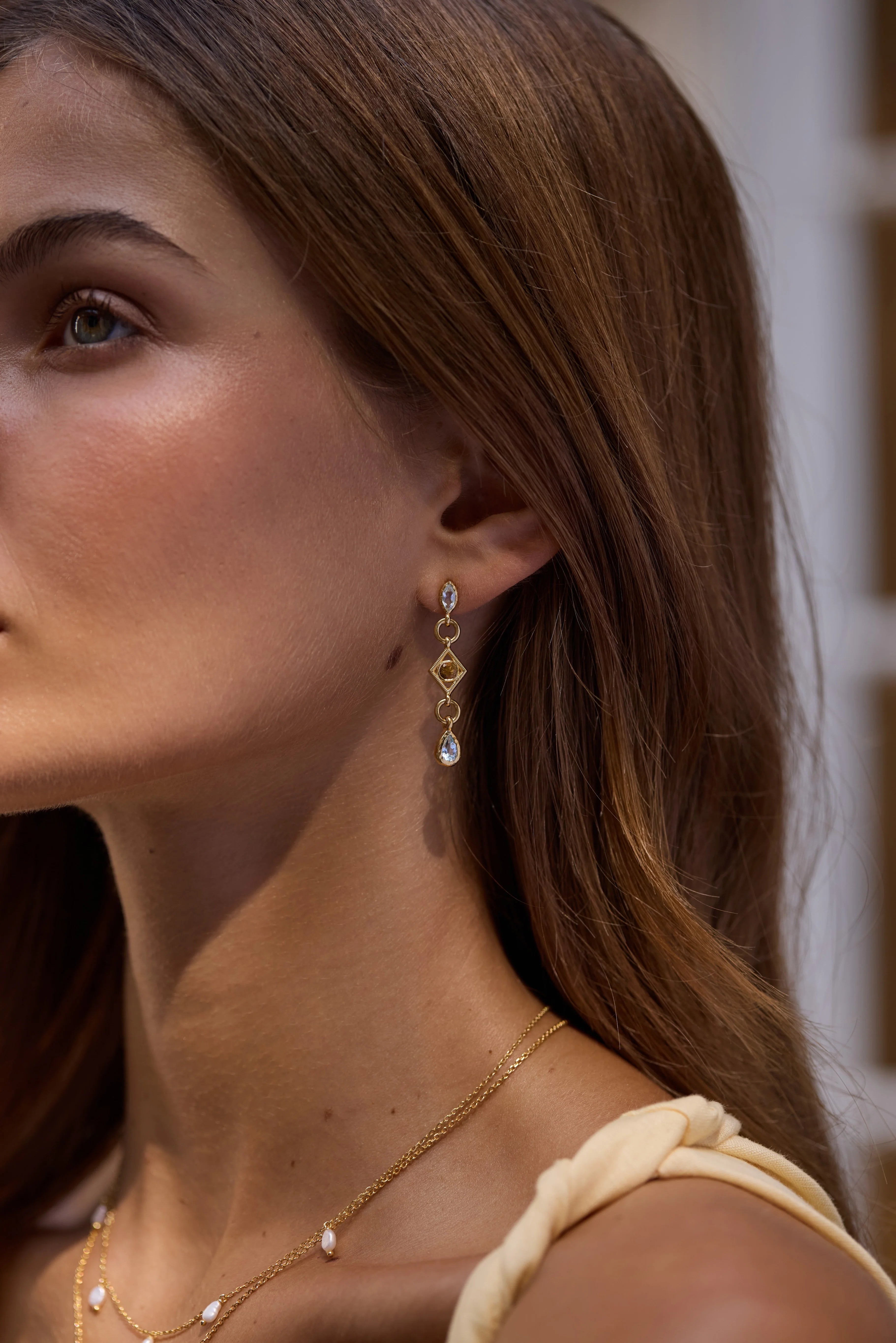 Sierra Sky Topaz Gold Earrings - Roma Gift & Gourmet