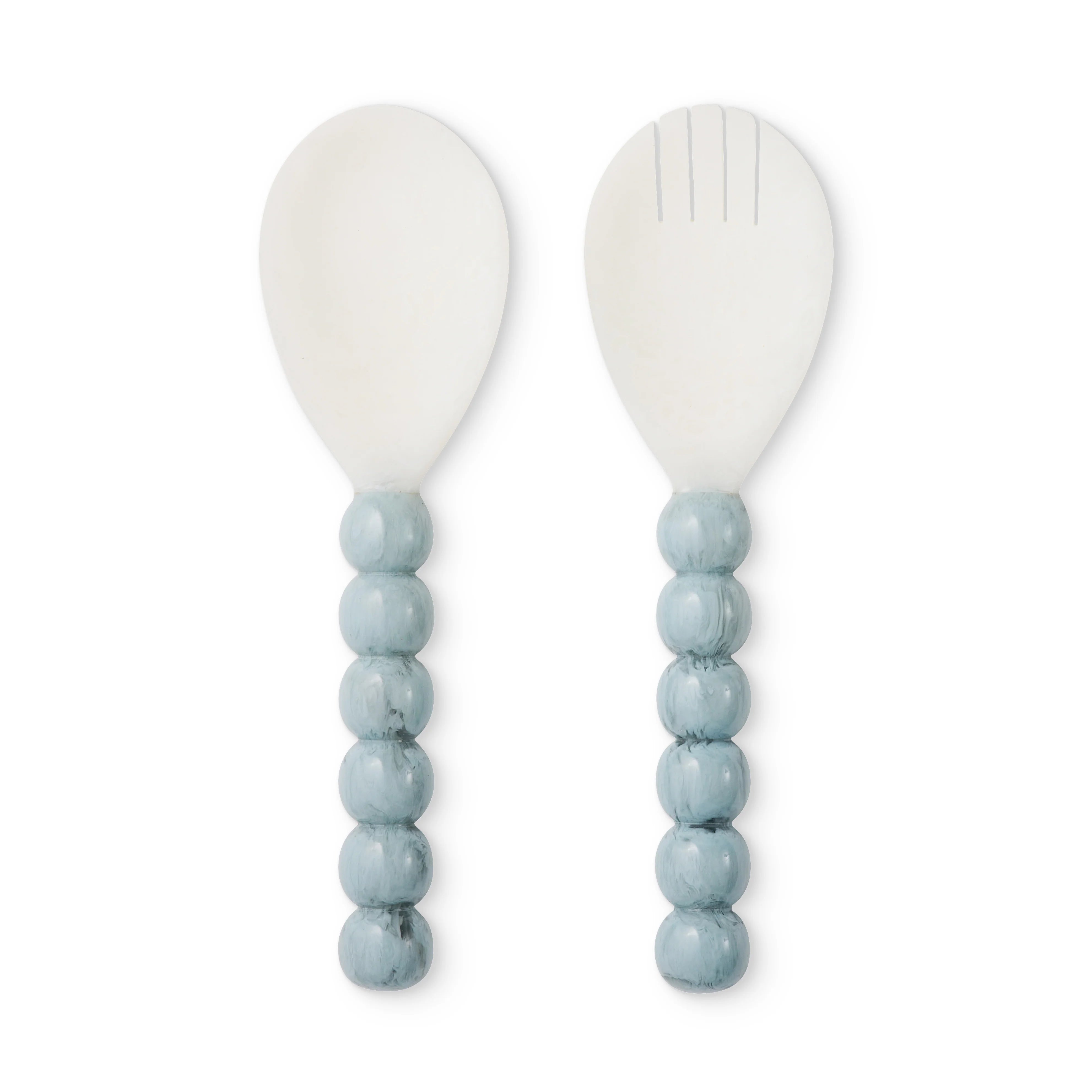 Bobble Blue/White Resin Salad Server Set - Roma Gift & Gourmet