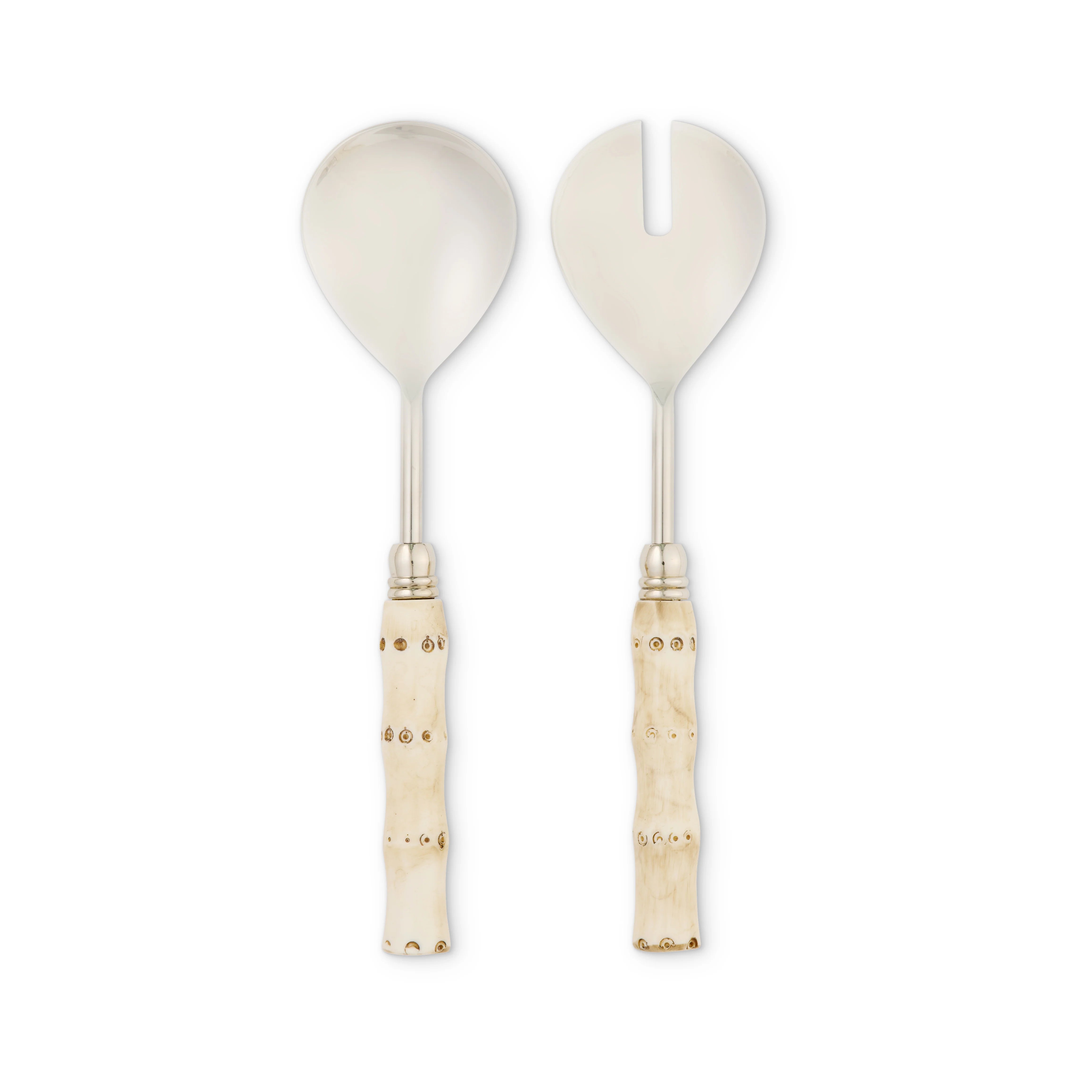 Bahama Bamboo Cream Salad Server Set - Roma Gift & Gourmet