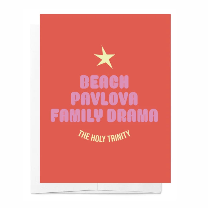 Beach. Pavlova. Family drama. The holy trinity card