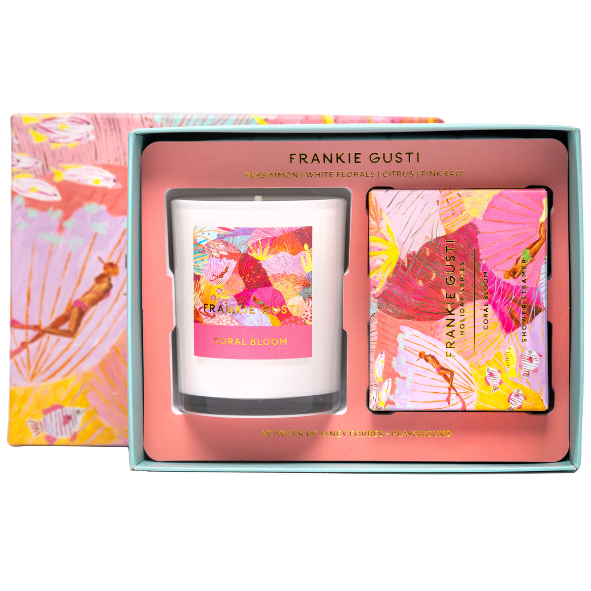 Holiday Series Candle + Steamer Duo - Coral Bloom
