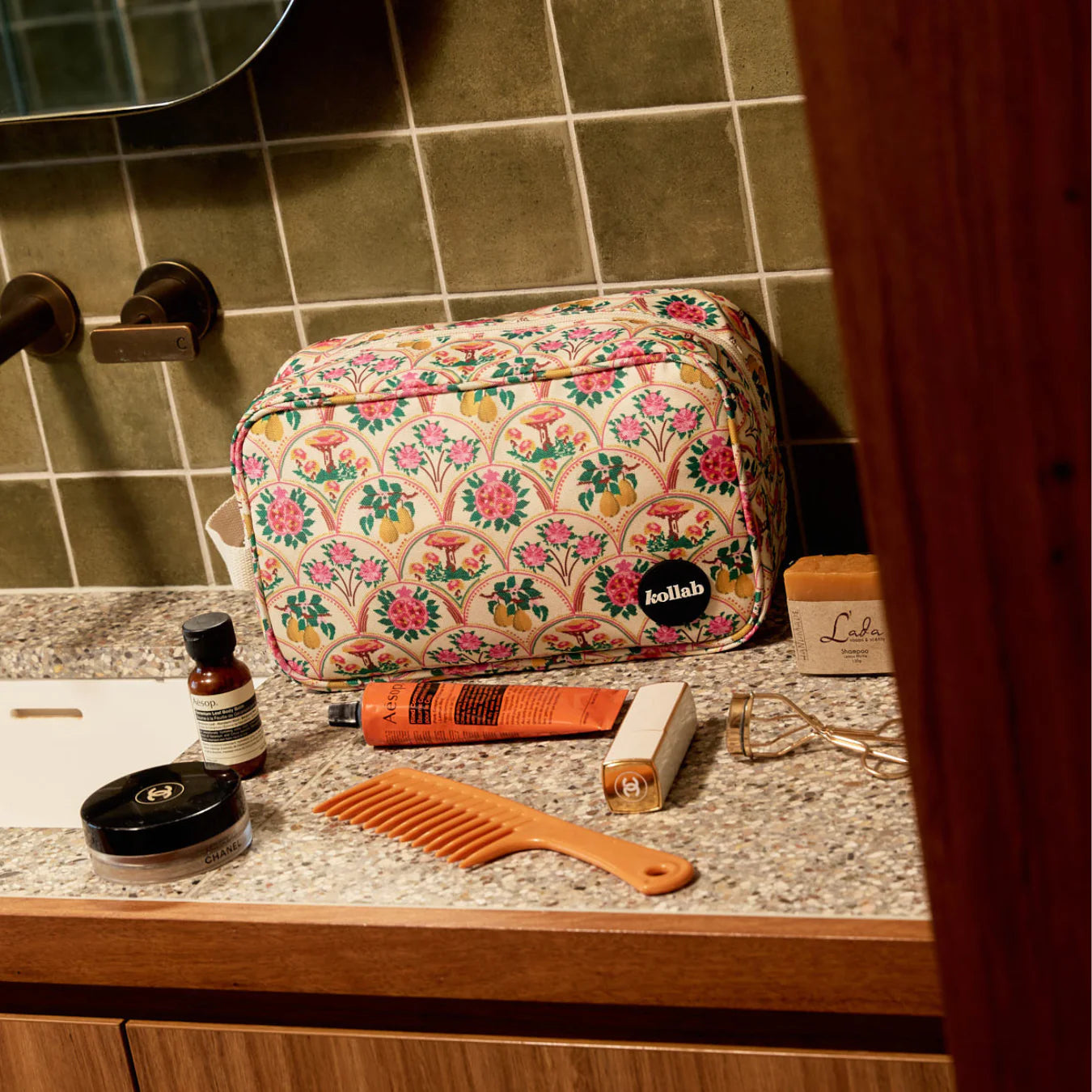 Travel Bag Needlepoint Garden