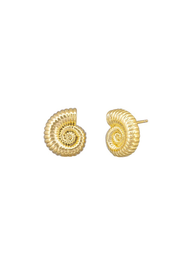 Gold Sundial Shell Earring