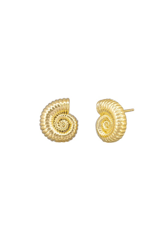 Gold Sundial Shell Earring