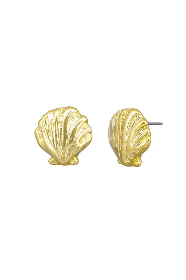 Gold Marine Scallop Earring