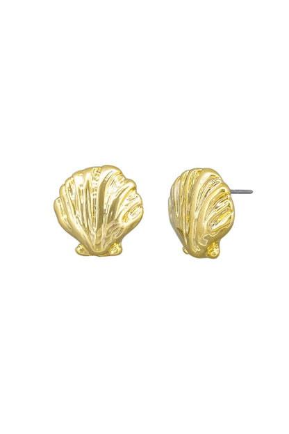 Gold Marine Scallop Earring