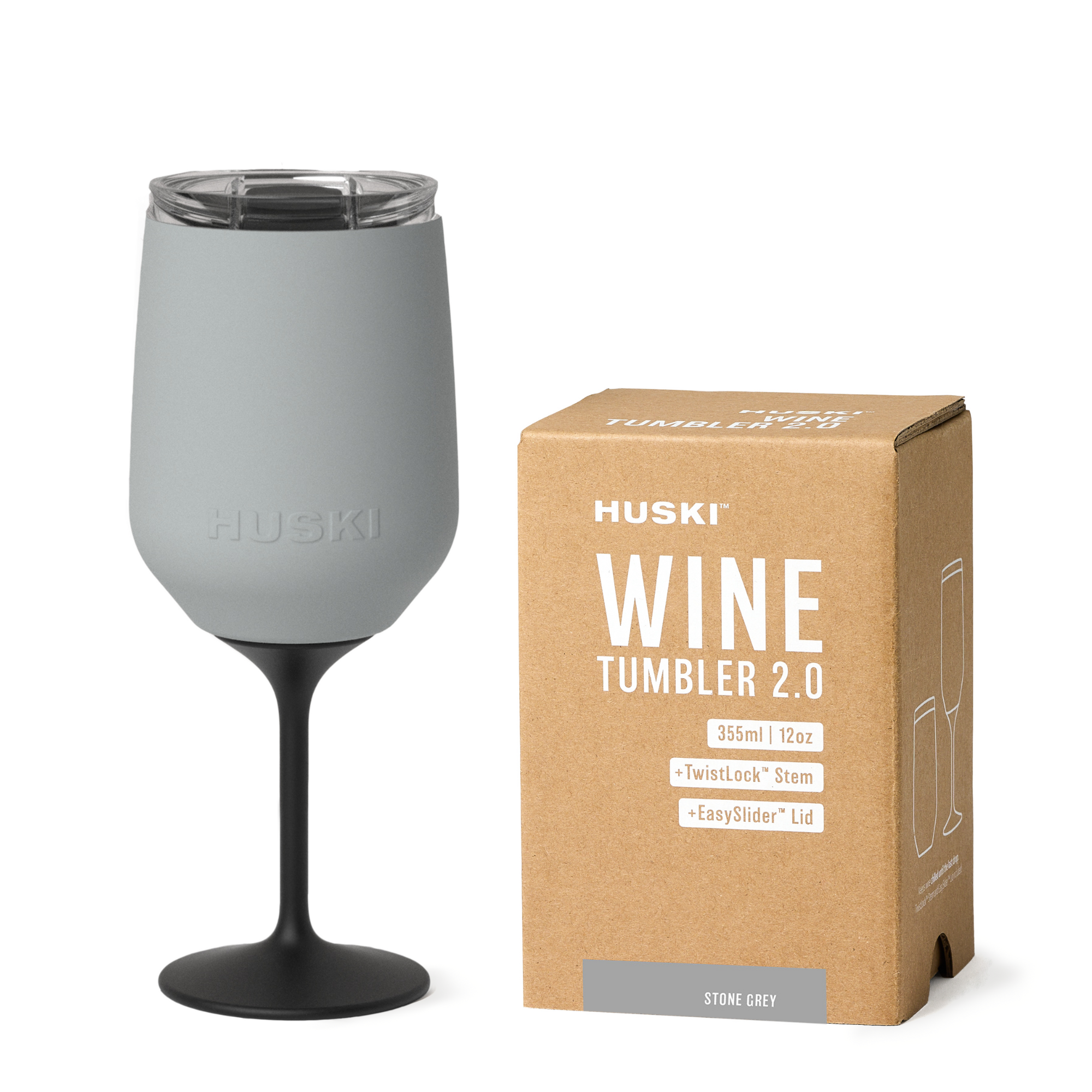Huski Wine Tumbler 2.0 - Stone Grey - Roma Gift & Gourmet