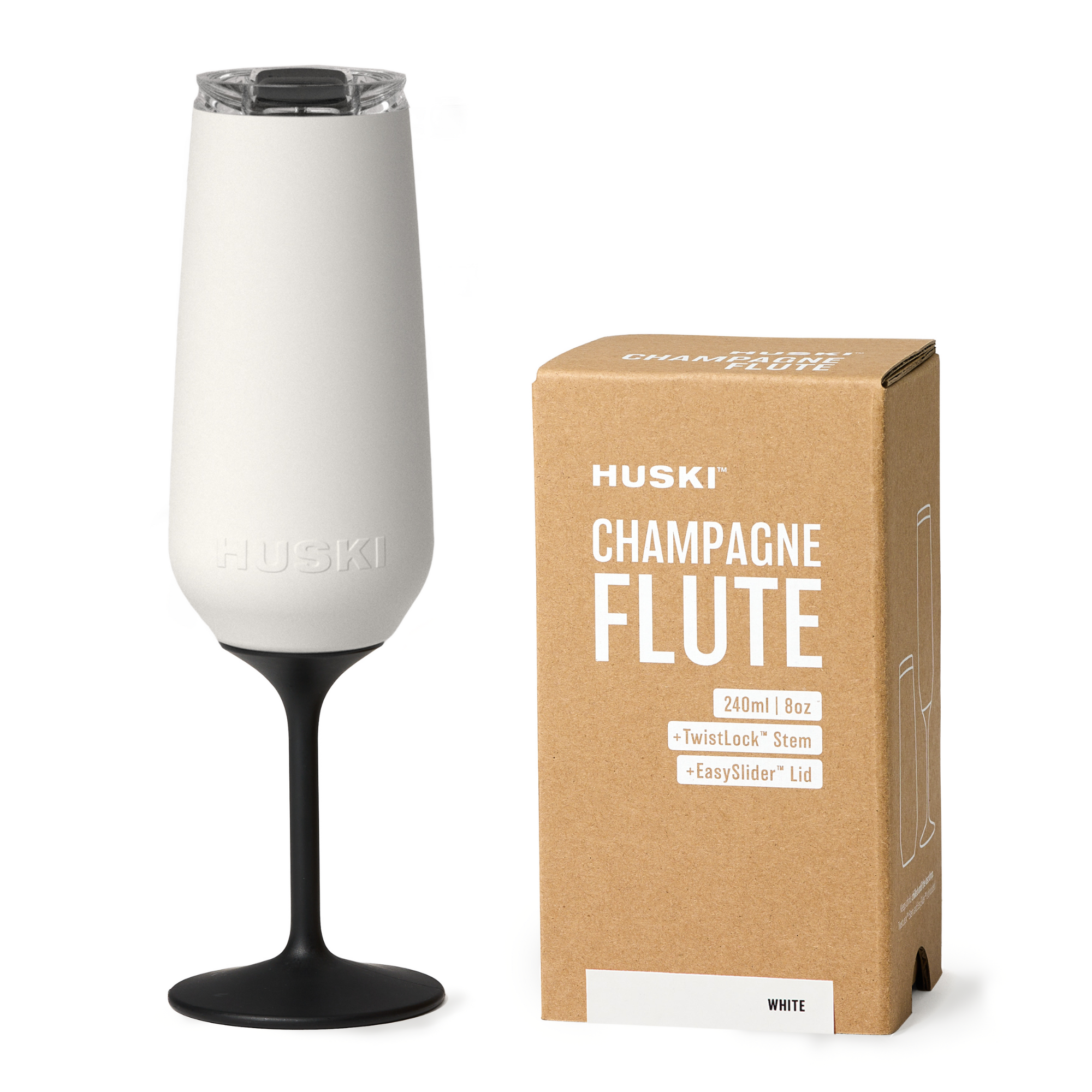 Huski Champagne Flute - White - Roma Gift & Gourmet
