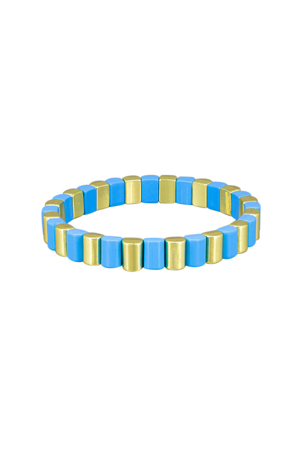 Blue Scalloped Tile Bracelet