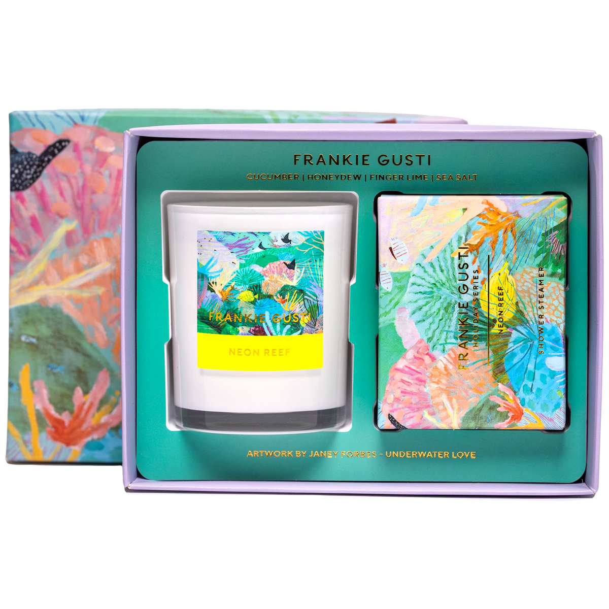 Holiday Series Candle + Steamer Duo - Neon Reef