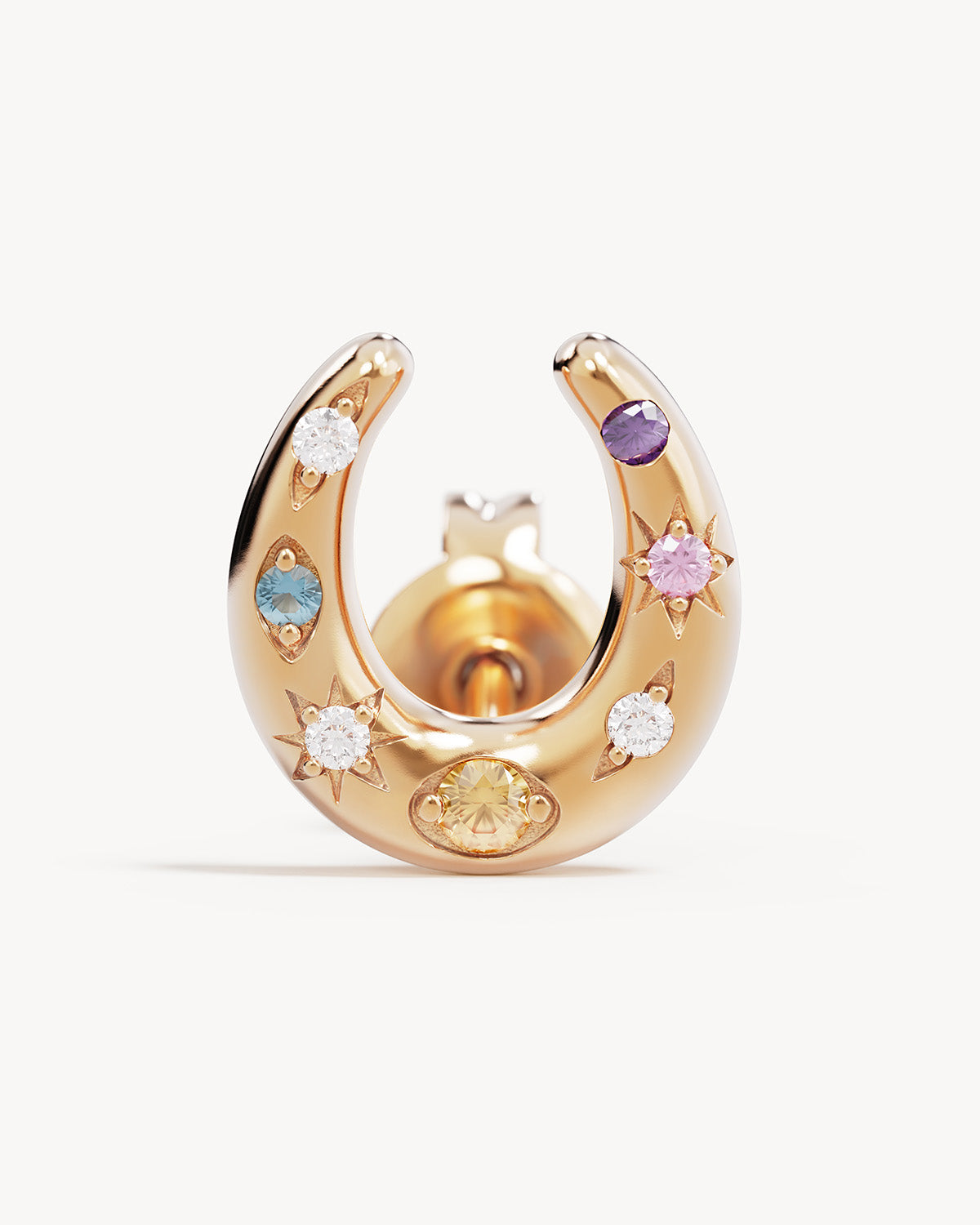 Lucky Horseshoe Stud Earrings - 18k Gold Vermeil