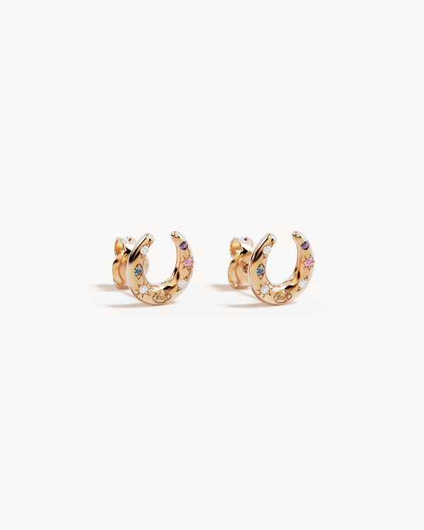 Lucky Horseshoe Stud Earrings - 18k Gold Vermeil