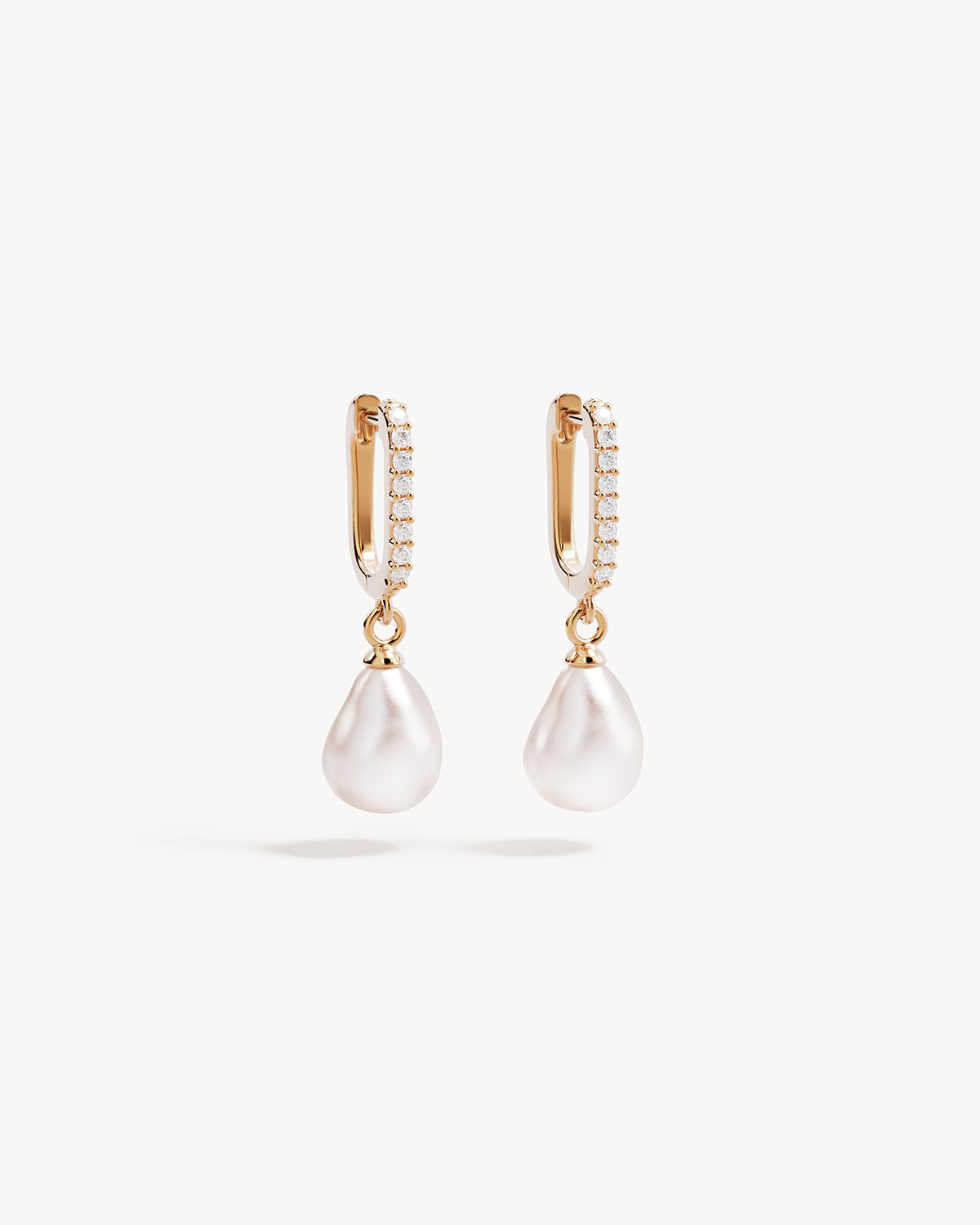 18k Gold Vermeil Love With Grace Lab-Grown Diamond Pearl Hoops