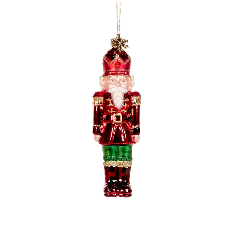 Traditional Nutcracker Glass Ornament