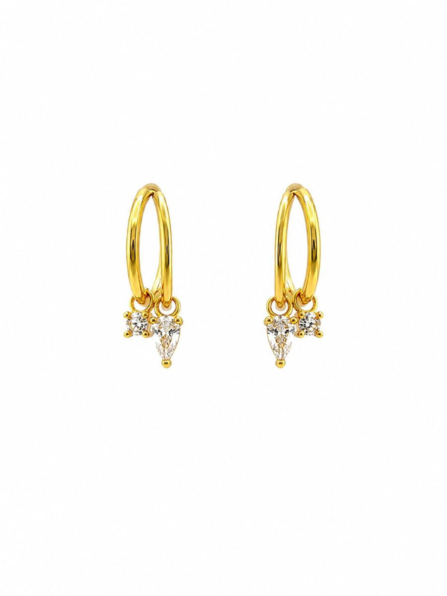 Gold Crystal Sammy Hoops