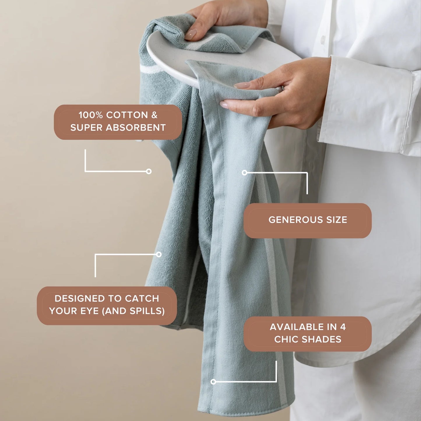 Between The Lines Tea Towel II