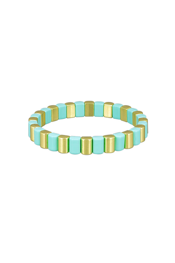 Green Scalloped Tile Bracelet