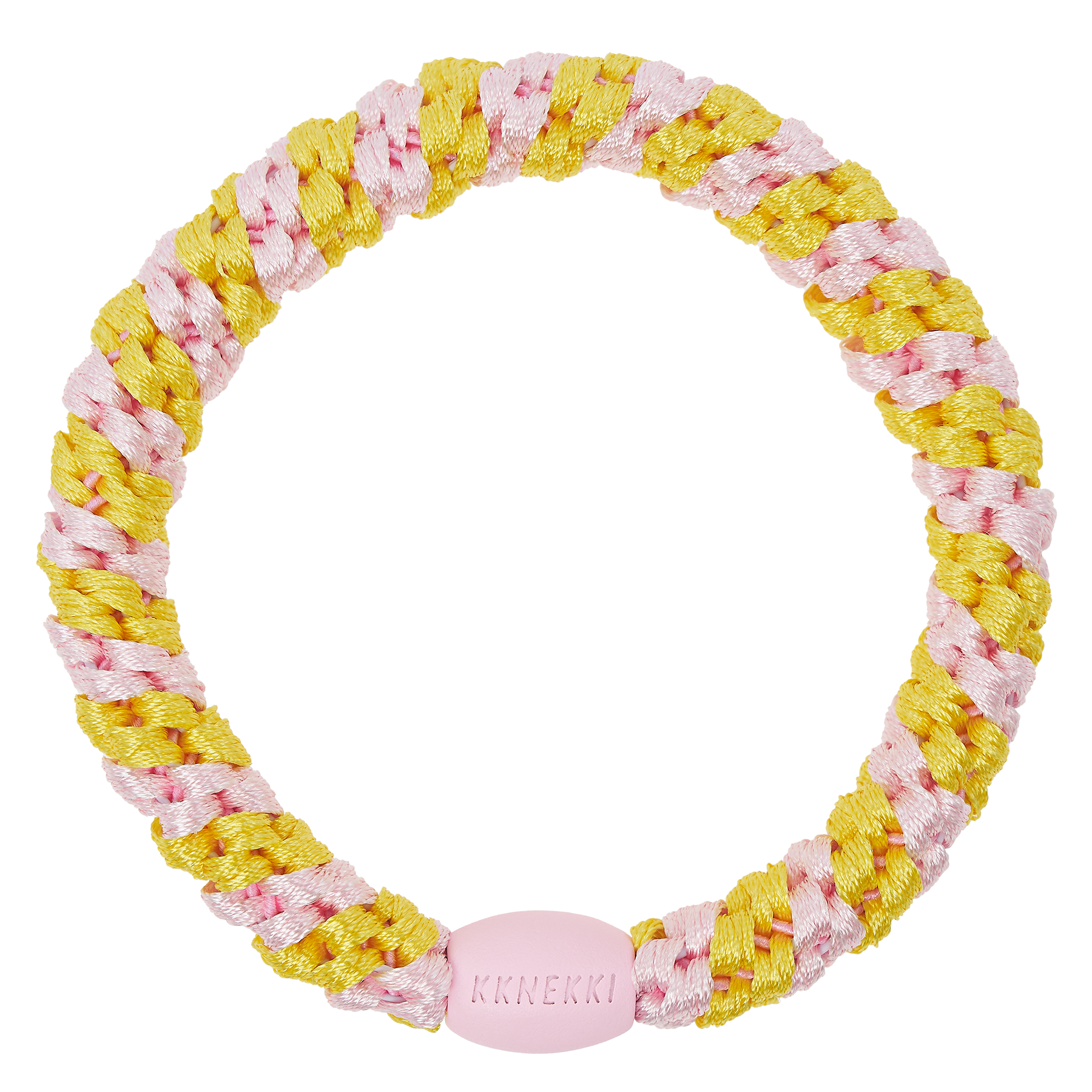 KKNEKKI Original Hair Ties: YELLOW-PINK STRIPE