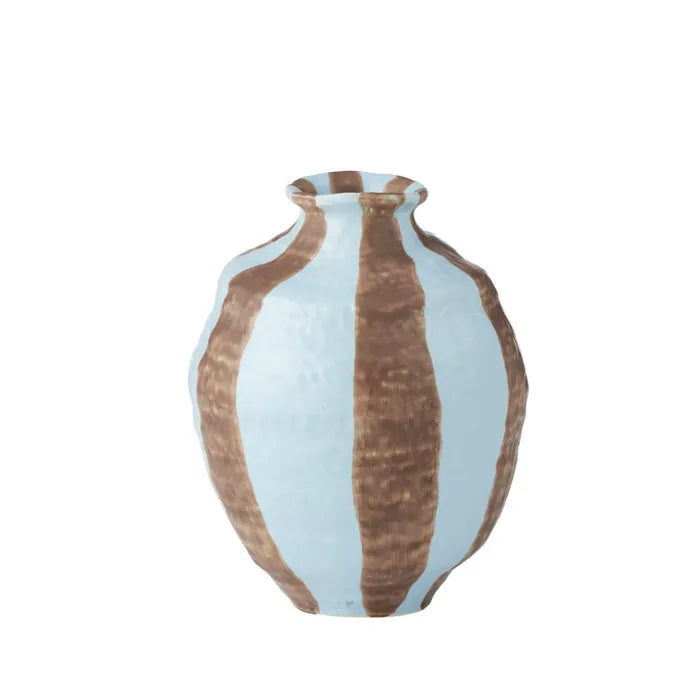 Ligne Ceramic Vase - Sky/Chocolate