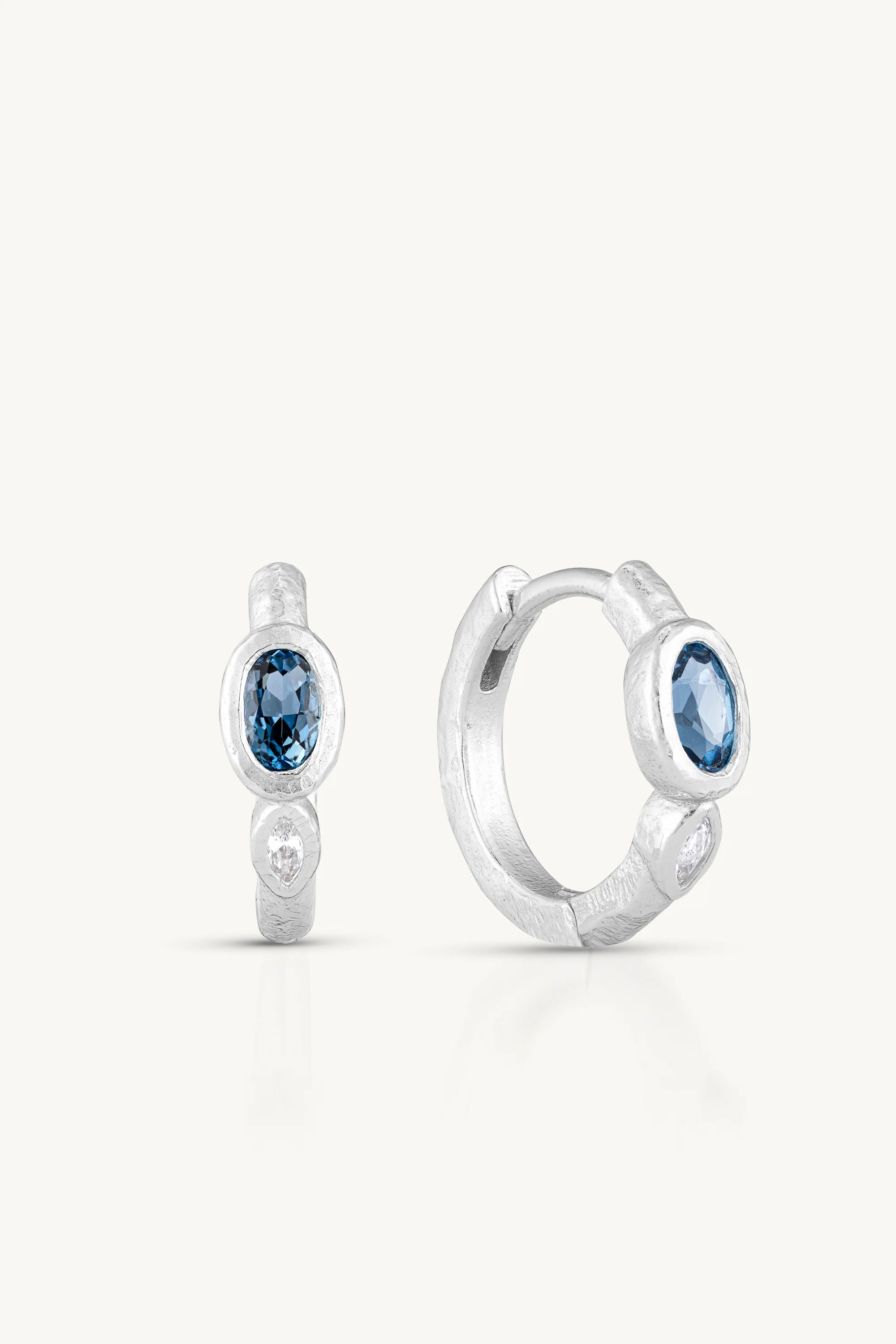 London Blue Topaz Textured Huggies