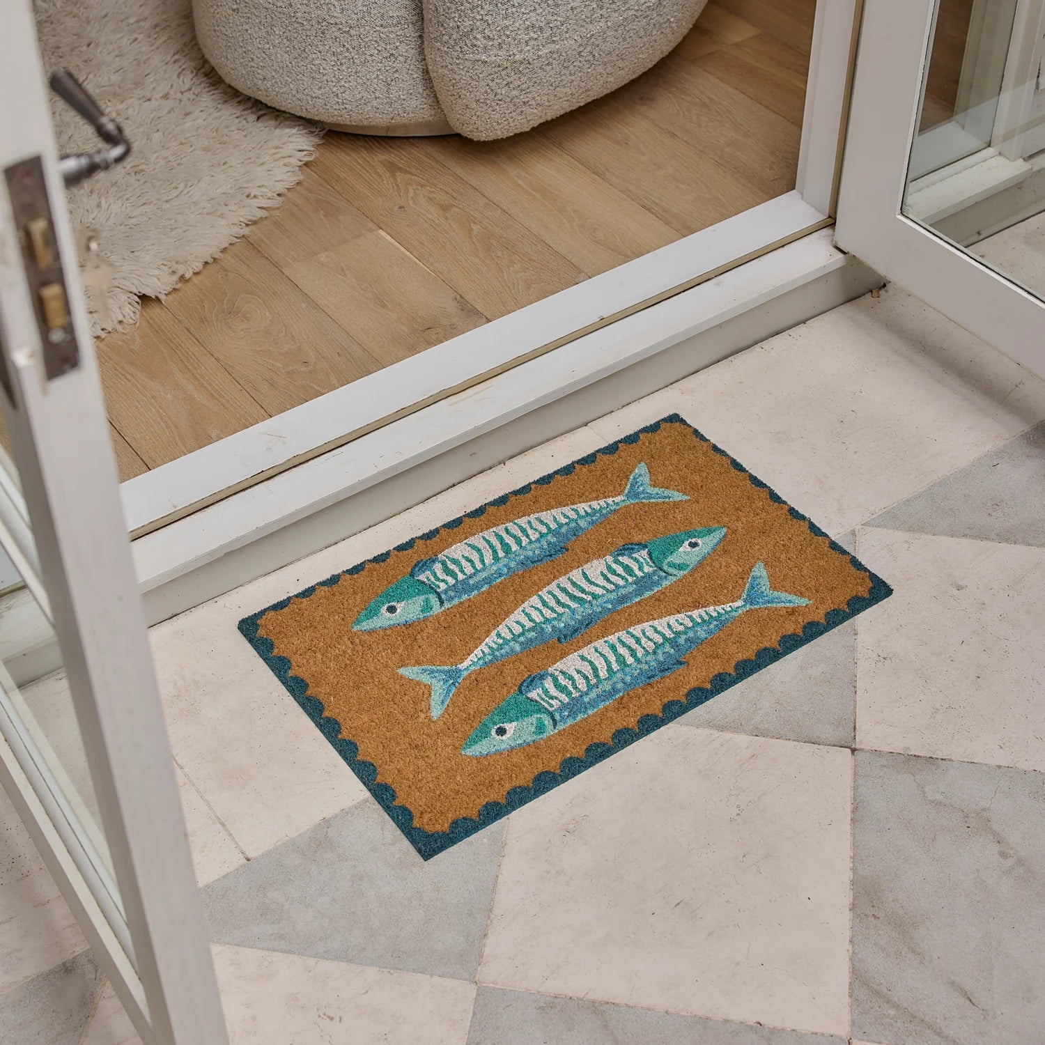 Sardines Blue Doormat - Roma Gift & Gourmet
