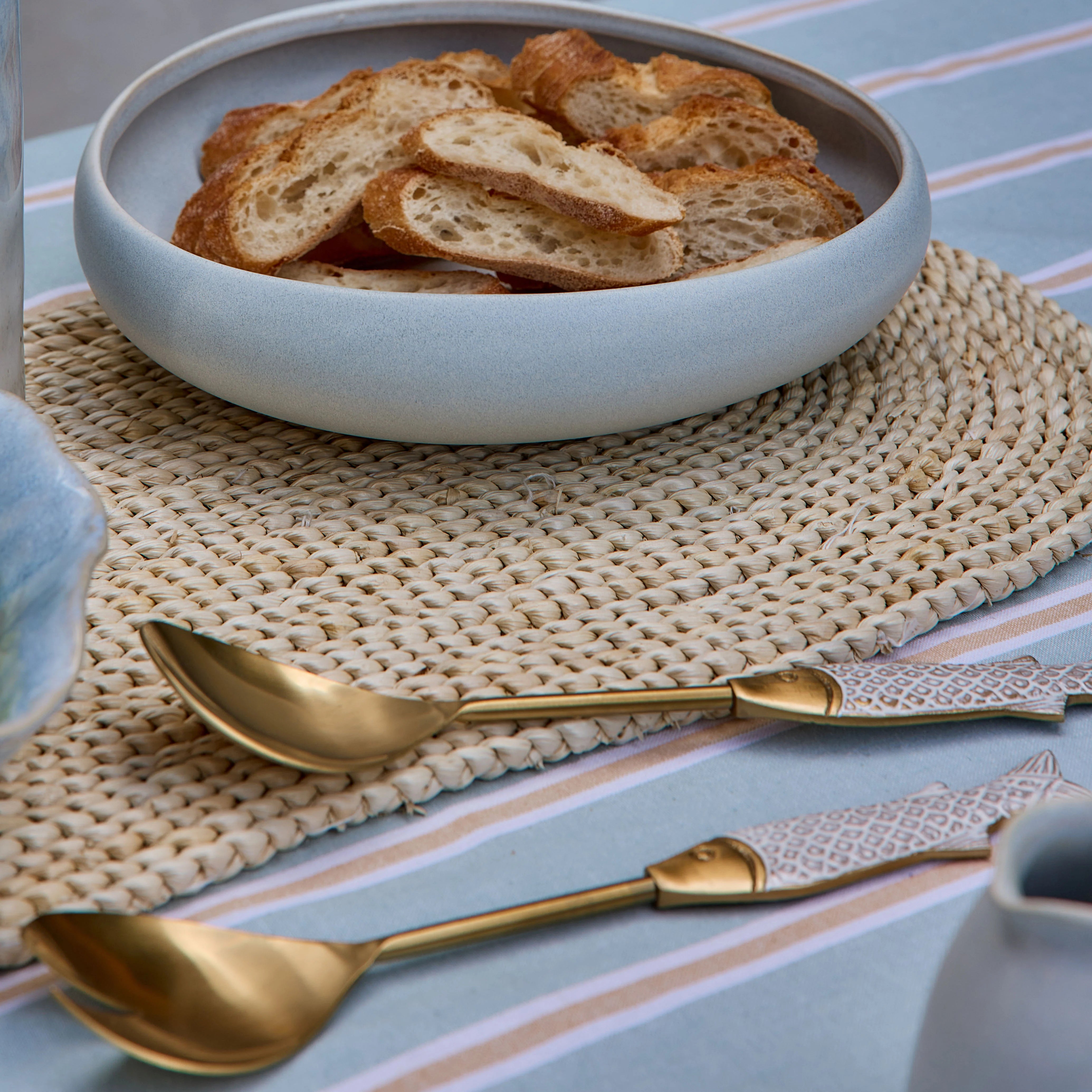 Seychelles Brass Fish Salad Server Set - Roma Gift & Gourmet
