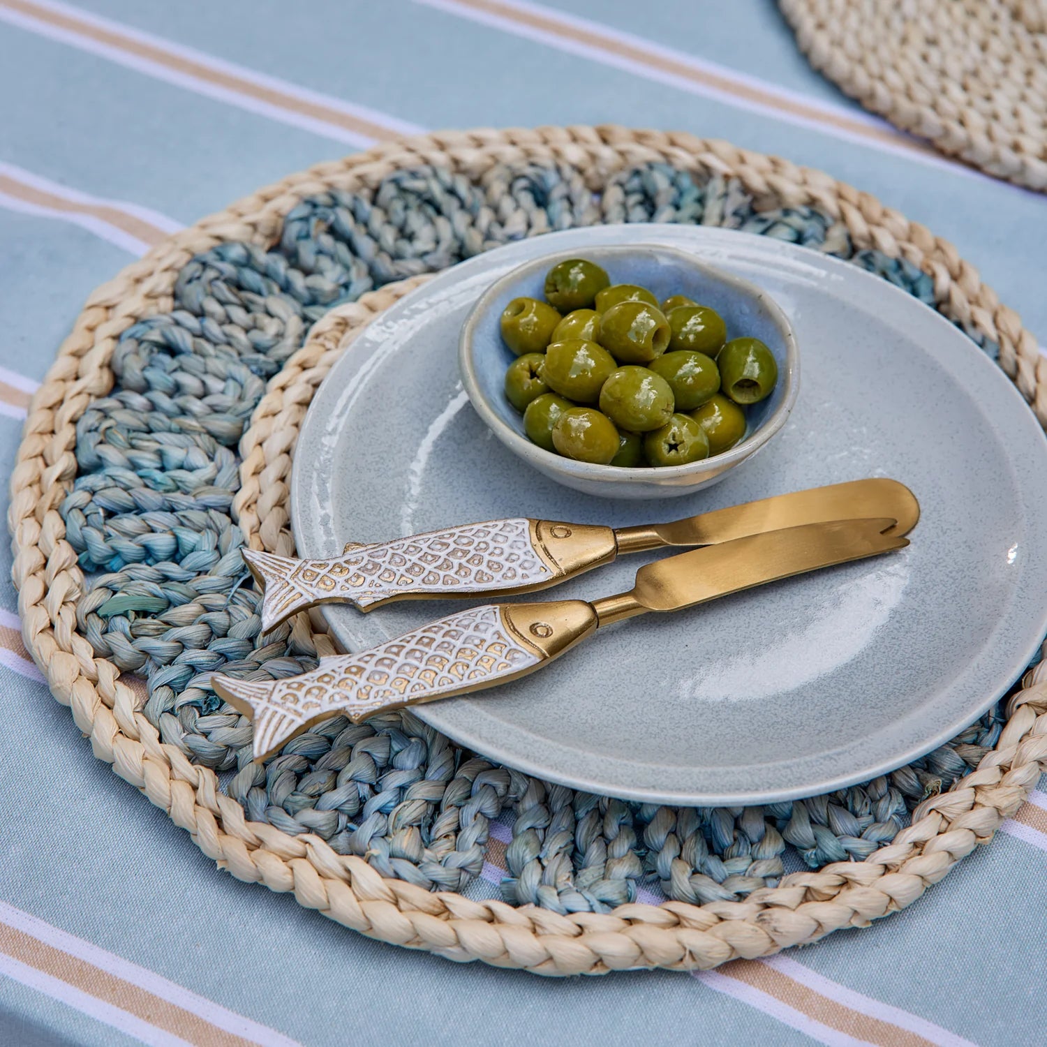 Seychelles Brass Fish Cheese Set - Roma Gift & Gourmet