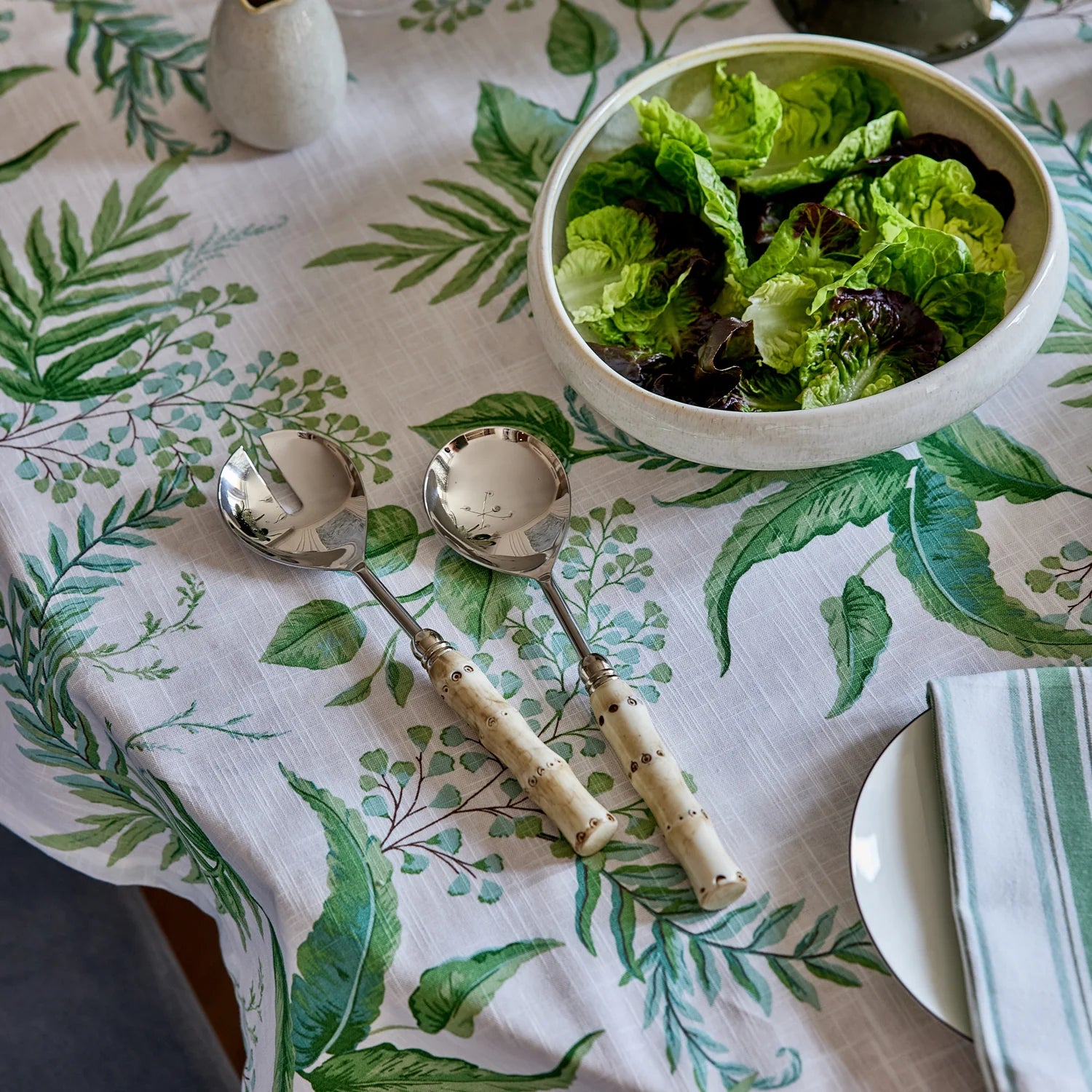 Bahama Bamboo Cream Salad Server Set - Roma Gift & Gourmet