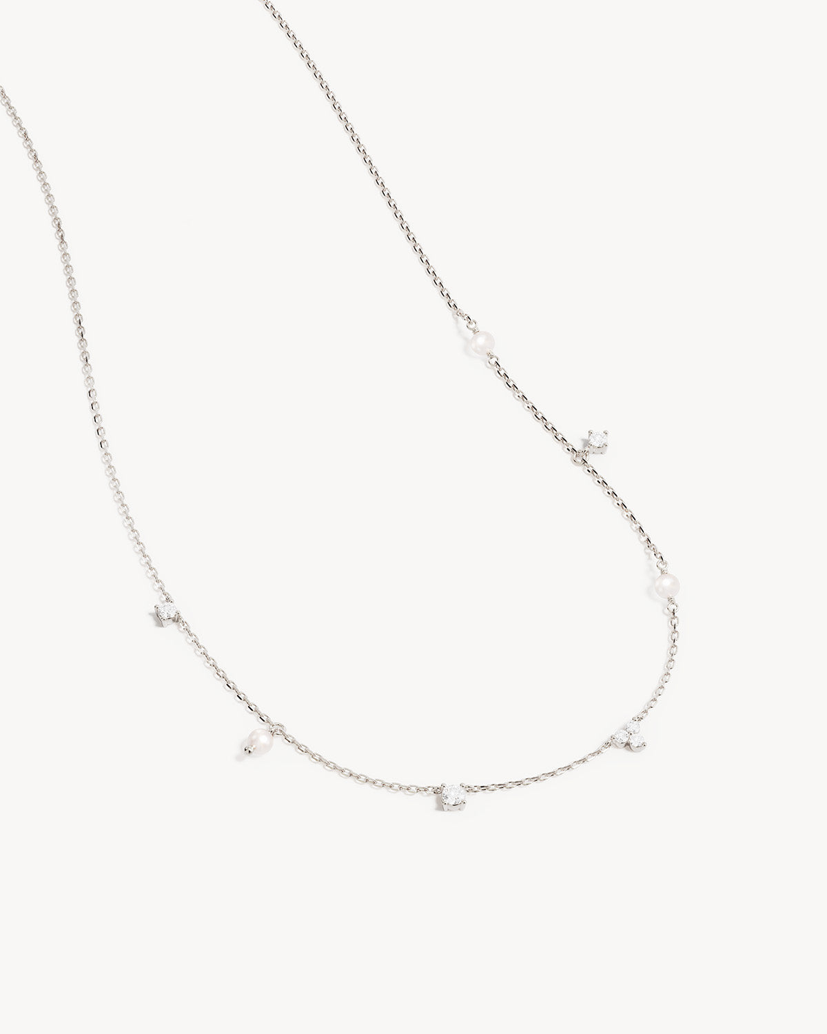 Sterling Silver Moonlit Bloom Pearl Choker