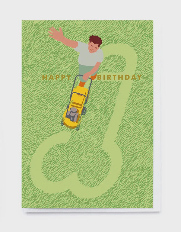 Happy Birthday Lawnmower Card