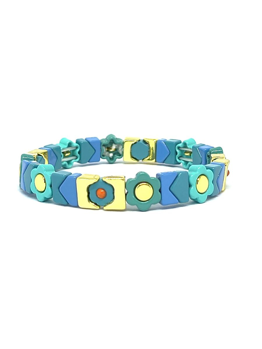 Ocean Flower Candy Tile Bracelet