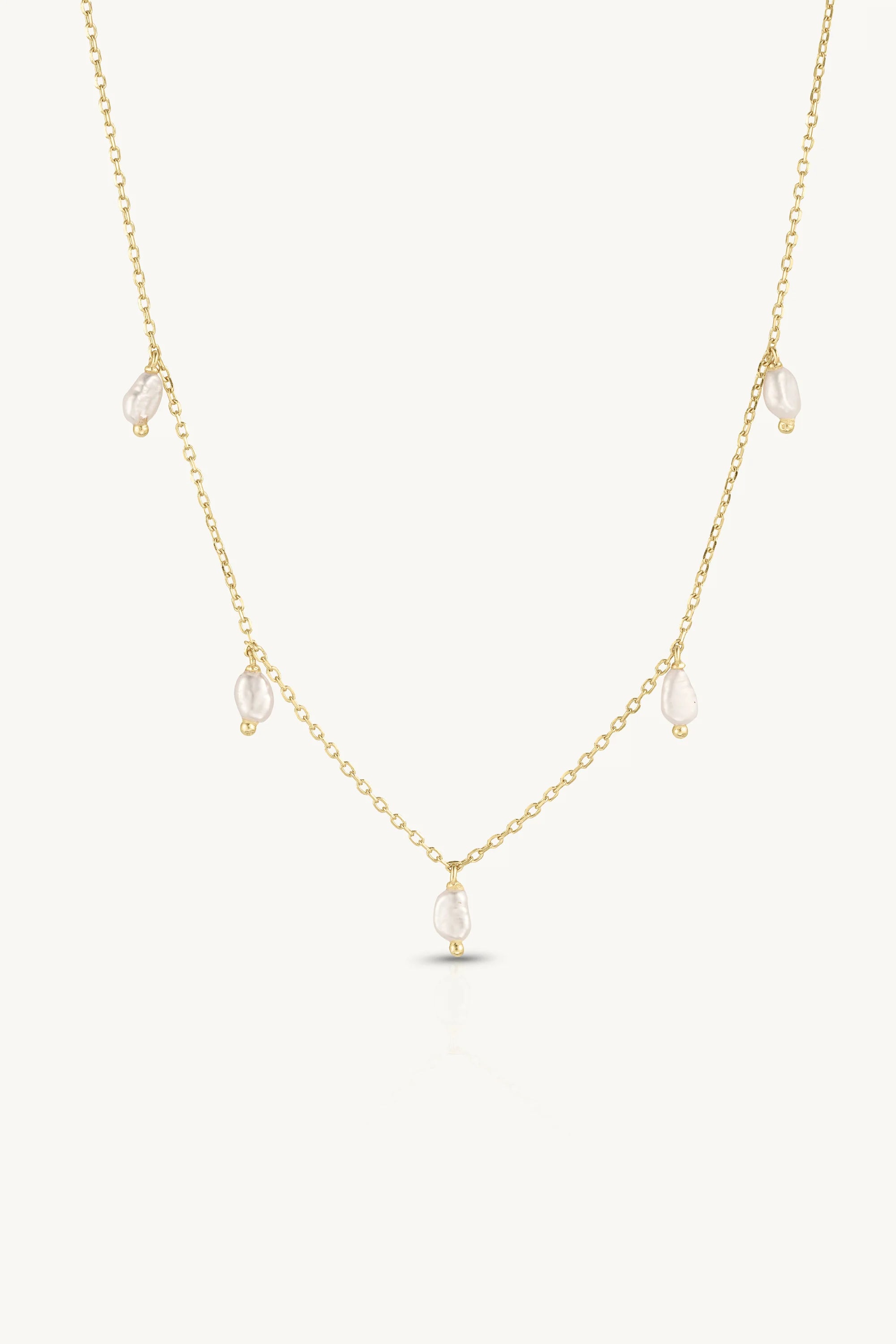 Pearl Drop Gold Necklace
