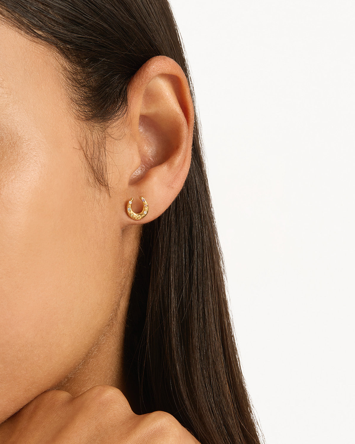 Lucky Horseshoe Stud Earrings - 18k Gold Vermeil