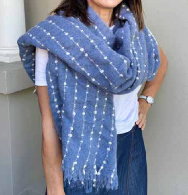 Morning Mist Scarf - Cornflower Blue - Roma Gift & Gourmet