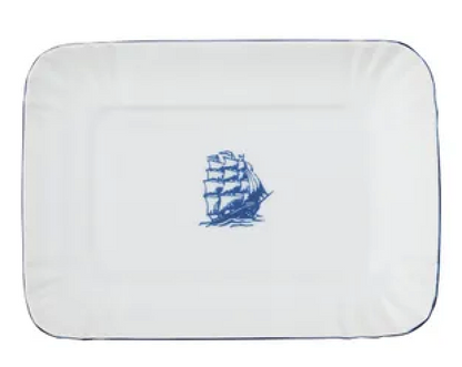 Ahoy Cer Trinket Plate 13.5x19cm - Roma Gift & Gourmet