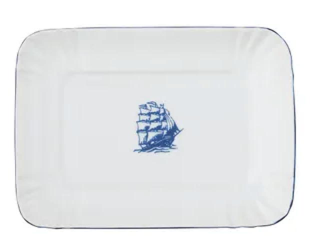 Ahoy Cer Trinket Plate 13.5x19cm - Roma Gift & Gourmet
